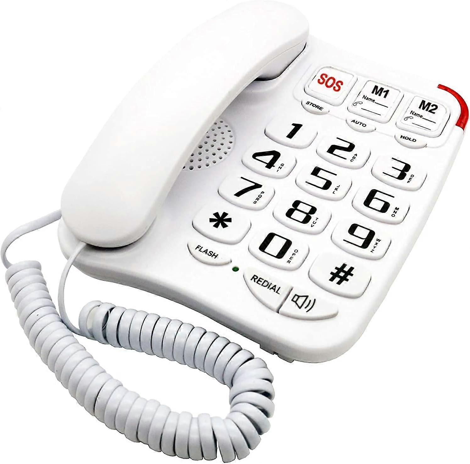 HandsFree Dial Photo Memory Corded Phone, OneTouch Dialing, Large Button Phone for Elderly