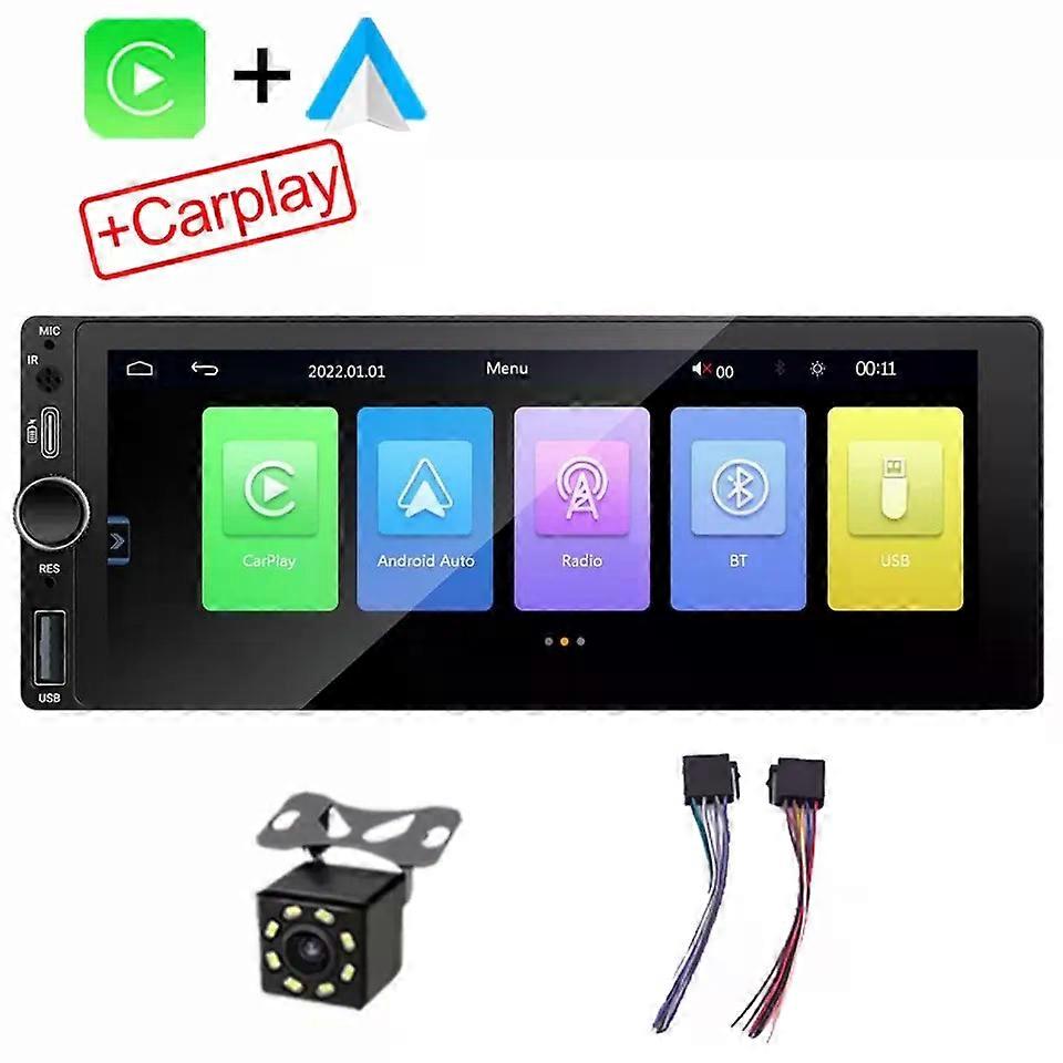 IPS 6.9 inç 1Din Carplay Android Oto Araba Radyo Multimedya Video MP5 Çalar HD Dokunmatik Ekran Hayır DVD Bluetooth Stereo Evrensel