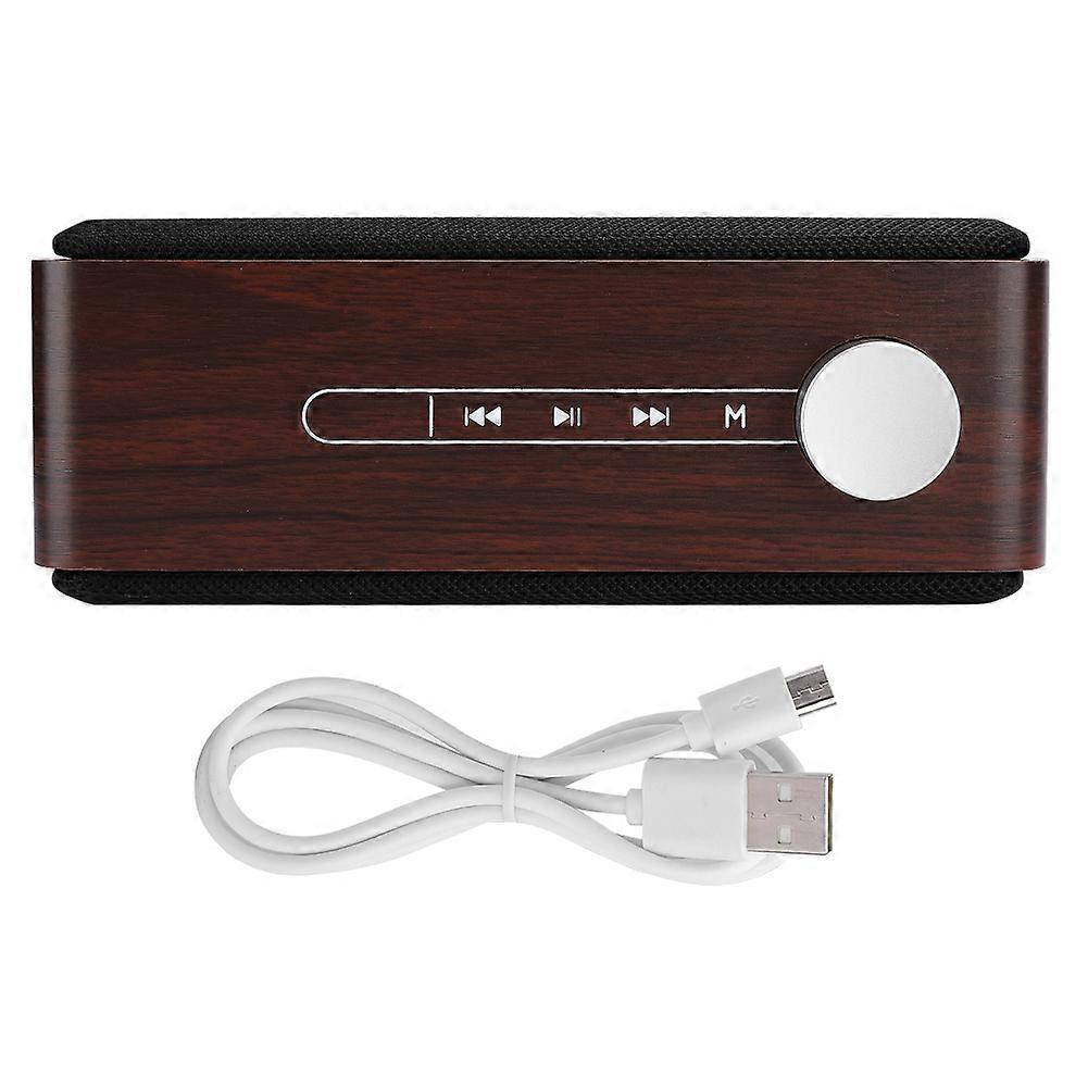Portable Wireless Bluetooth Speaker Walnut Grain Speaker Memory Card Outdoor Indoor