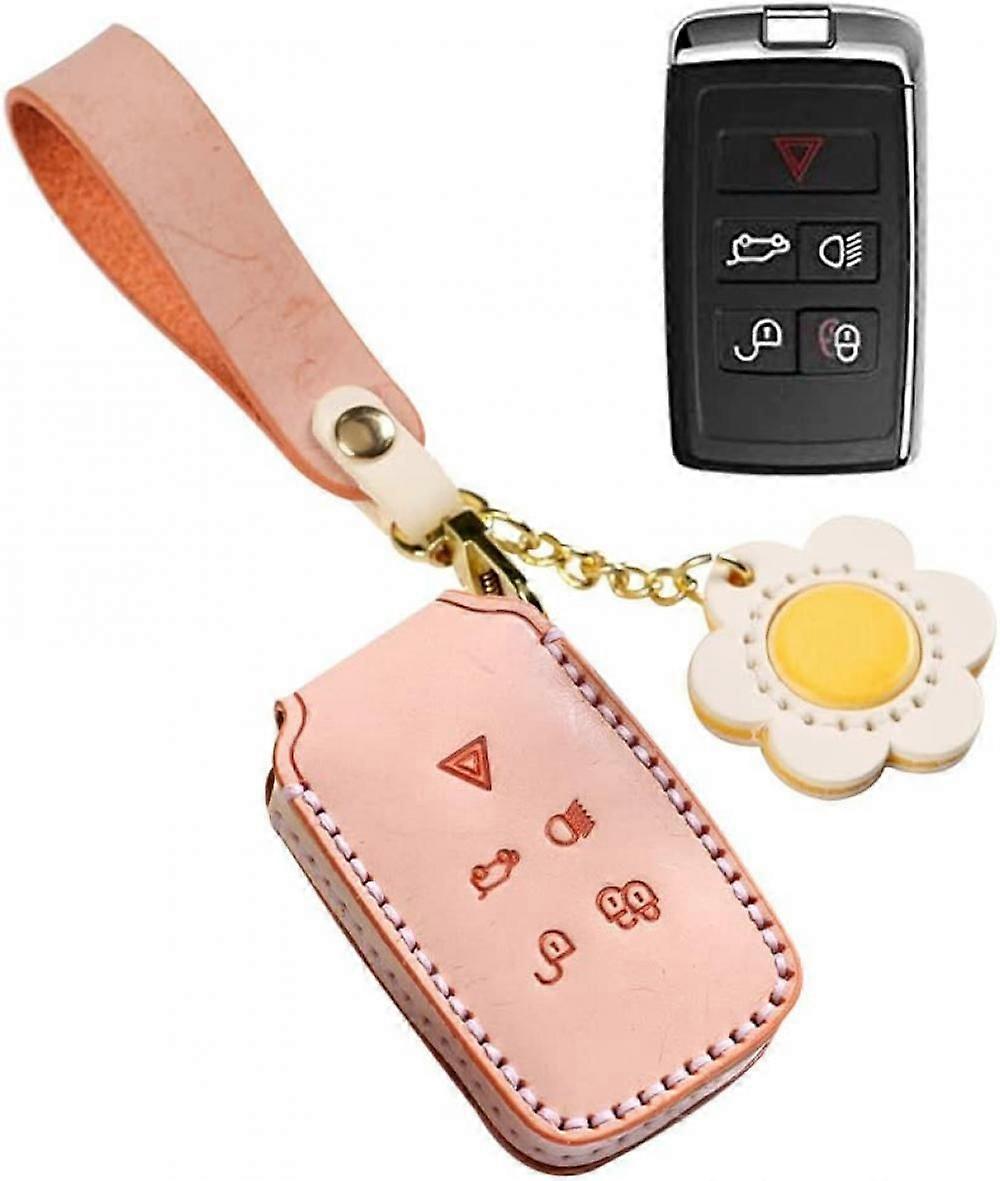 ontto Fit for Range Rove 2020 2021 Key Shell Telecomando in pelle Portachiavi Skin con portachiavi Portachiavi durevole Rosso