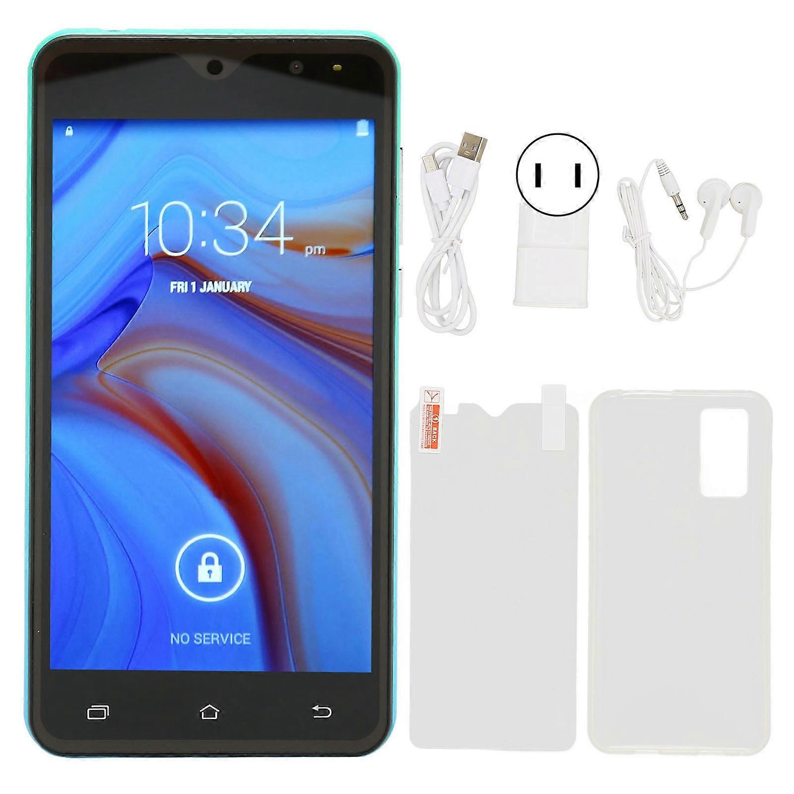 5.0in Smart Phone 2GB 16GB 8 Core 2.4G 5G WiFi 4800mAh 5MP and 8MP Android 11.0 Mobile for Daily Green