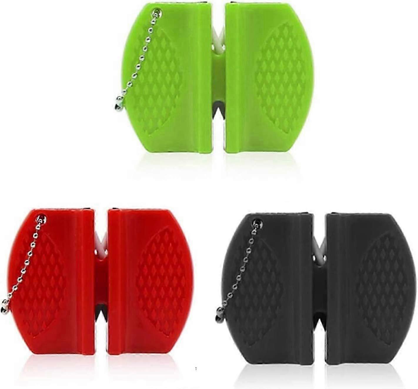 3 Pieces Pocket Knife Sharpener Portable Knife Sharpener Thick & Fine 2-Stage