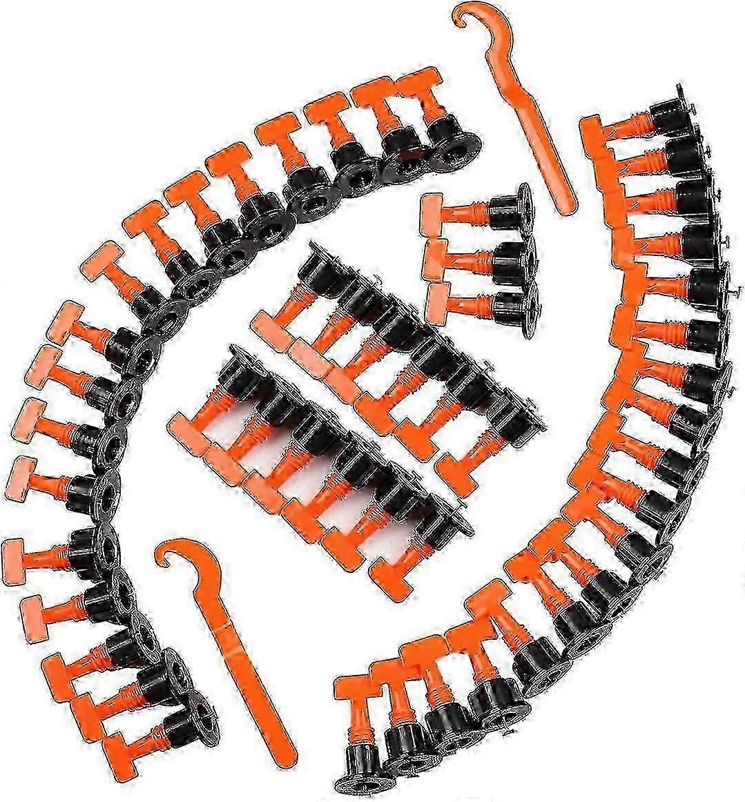 50 Piece Tile Level System Set, Reusable Tile Leveler Tile Laying Kits Included 2 Sets of Floor and Wall Tool Wrenches