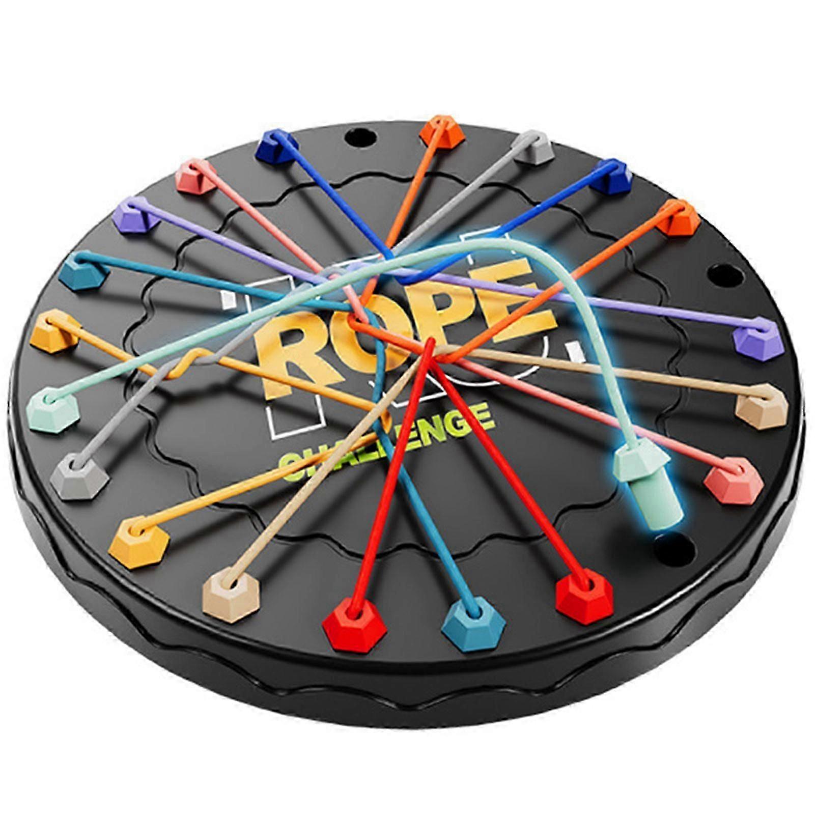 Brainy Knots Touw Ontwarrende Puzzel, 8.3" Logisch Bordspel met 18 Kleurrijke Touwen, Ontwikkelt Strategisch Denken & Probleemoplossend KB