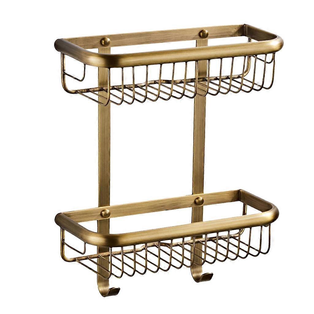 2 Tier Bathroom Storage Shelf Wall Mounted Bathroom Hardware Chrome