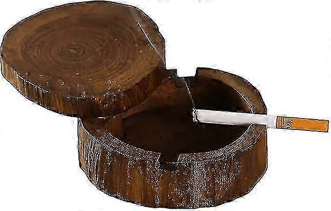 Tömörfa hamutartó fedéllel - barna Baoji fa hamutartó 1db