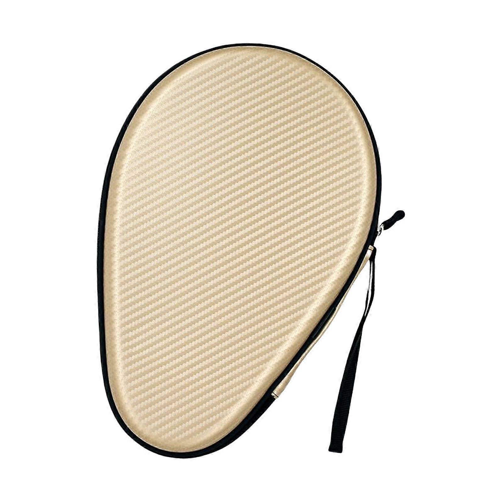 Pingpong Paddle Protective Bag With Zipper Enclosure, Padded Table Tennis Racket Covers, Carrying Case, Light Gold