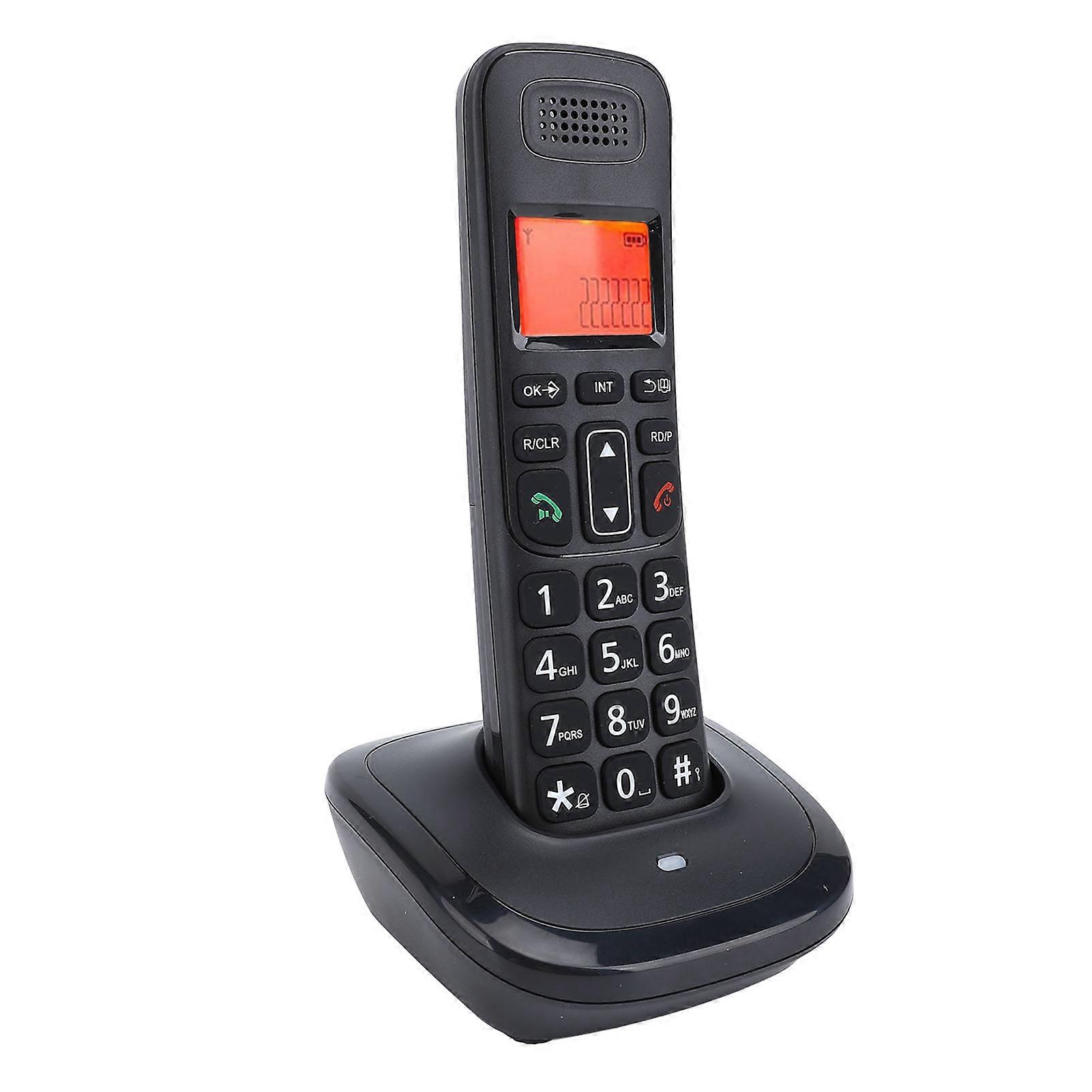Cordless Phone with Caller ID Call Waiting Call Block Full Duplex Handset Speakerphone Orange Backlit Display Large Buttons for Elderly EU Plug 