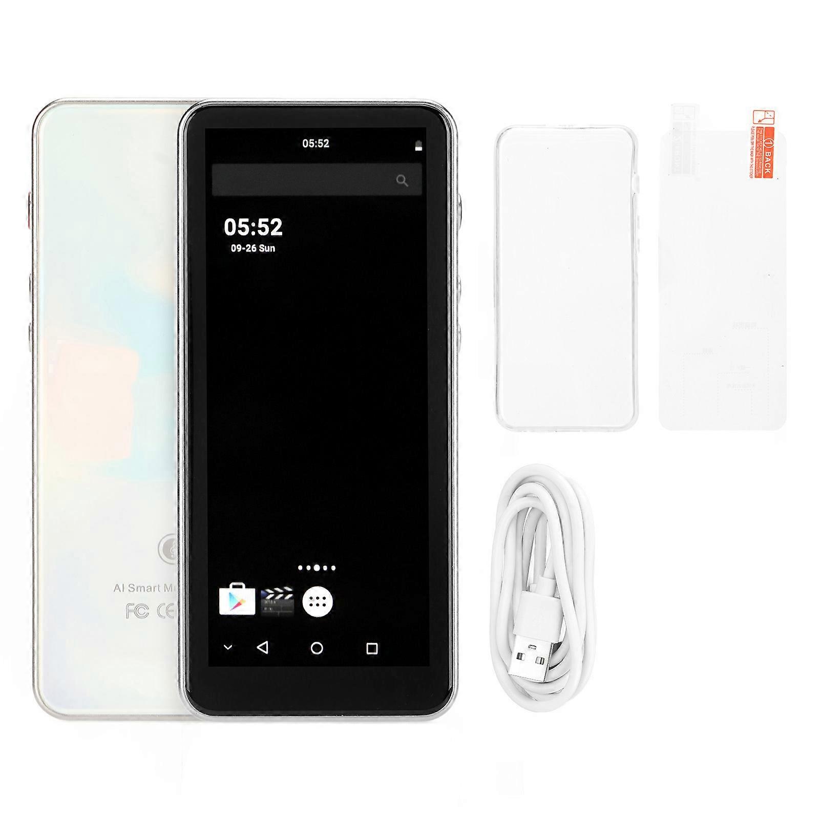 MP4 Player HD Noise Reduction HiFi Sound 4 Inch Full Touch Screen Portable Music Player with Bluetooth WiFi for Android Sky Color 128GB