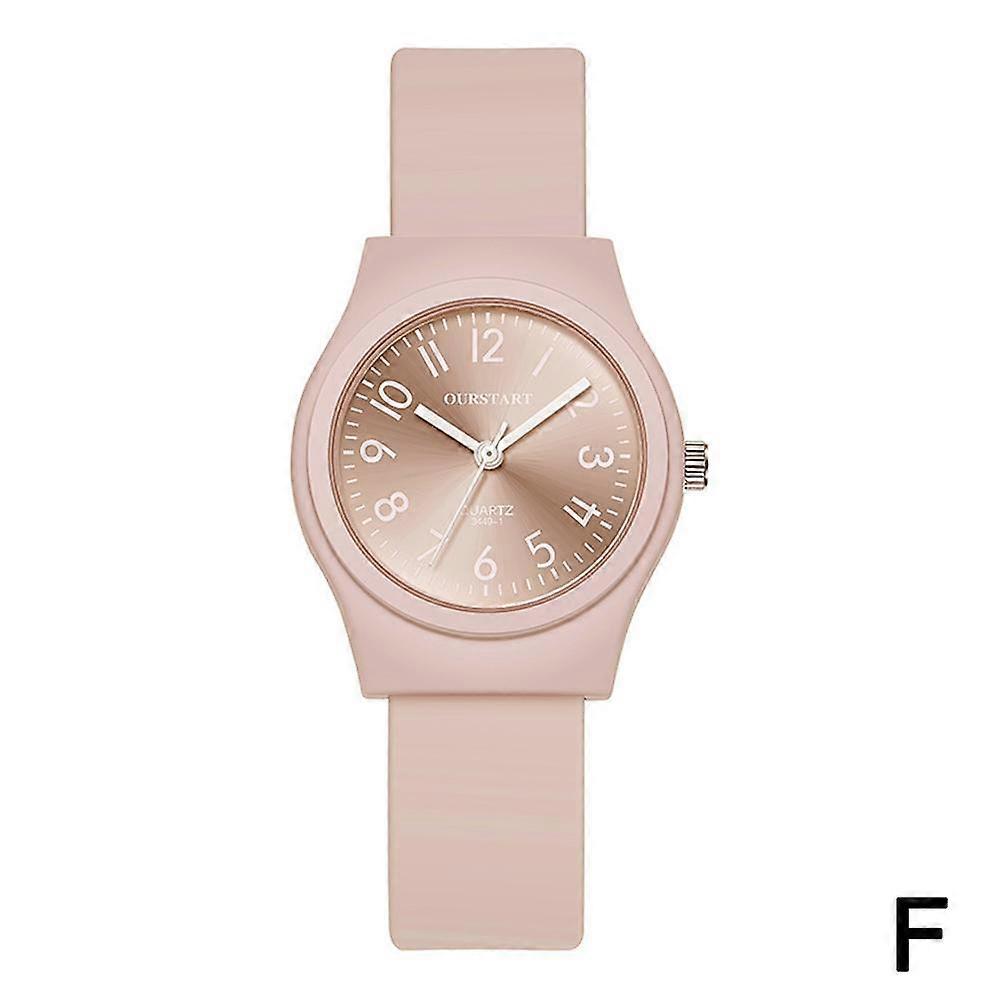 Light pink (F) $ factory student watch female digital candy color fashion casual silicone quartz ladies watch