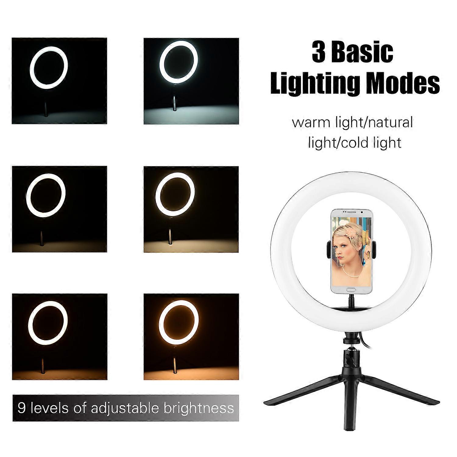10" RGB LED Ring Light with Stand - USB Powered, Remote Control, Perfect for Makeup & Selfies