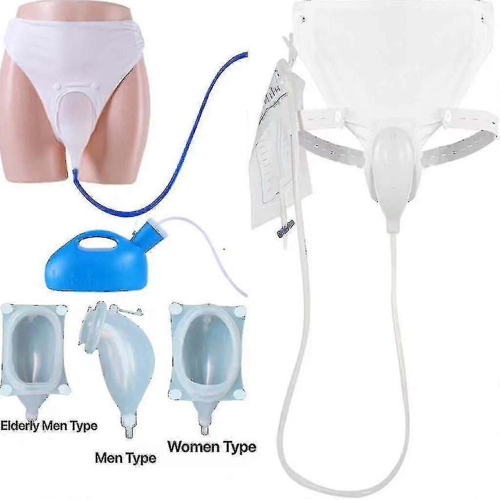 Silicone Urine Collector, 3 Type With 2 Urine Catheter Bags For Man Elderly