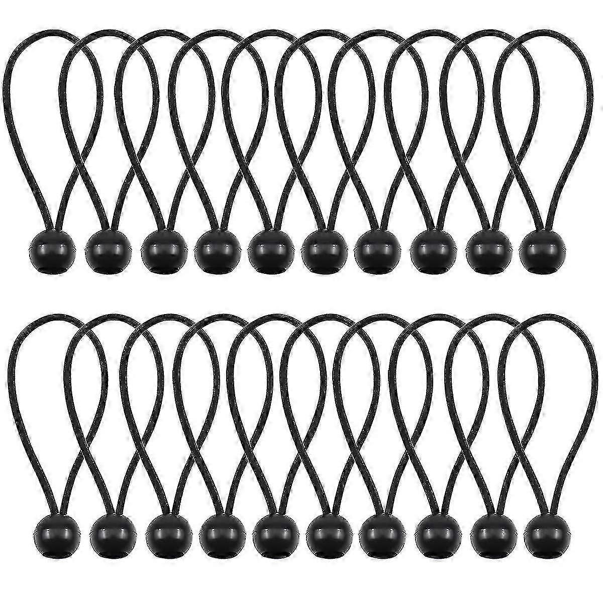 20db Bungee zsinórok, bungee Cords Golyós ponyvás zsinór állítható bungee pántok sátorhoz, kemping