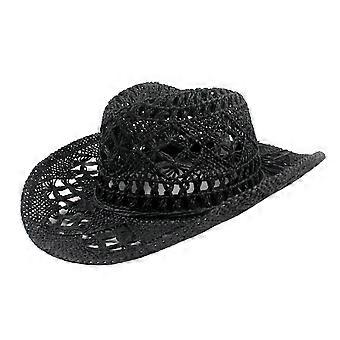 Vintage Cowboy Hat Bred Brim Curled Edge Unisex Pustende Solhatt For Utendørs Fiske