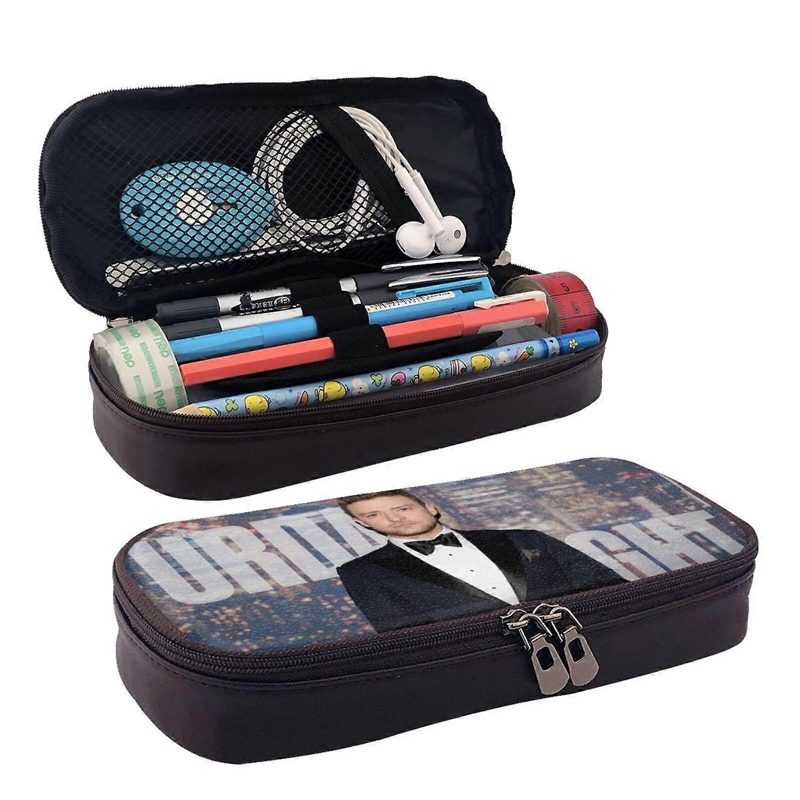 a99 justin yimberlake Pencil Case Elegant Synthetic Leather Bag for Writing Tools & Cosmetics c99