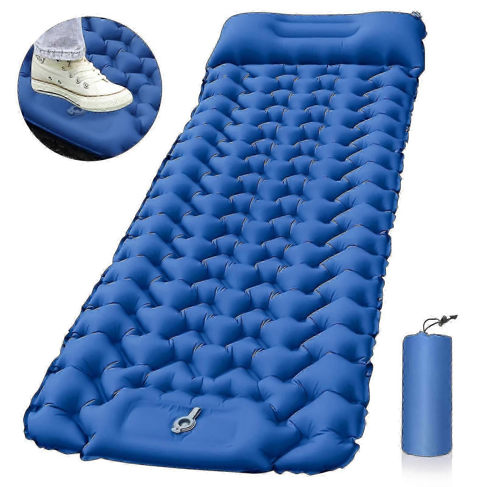 Folding Portable Sleeping Pad Camping Inflatable Mattress With Pillows For Hiking