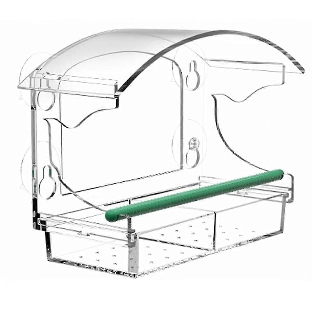 Window Bird Feeder with 4 Strong Suction Cups, Transparent Window Bird Feeder for Outdoors, Acrylic Bird House for Windows,