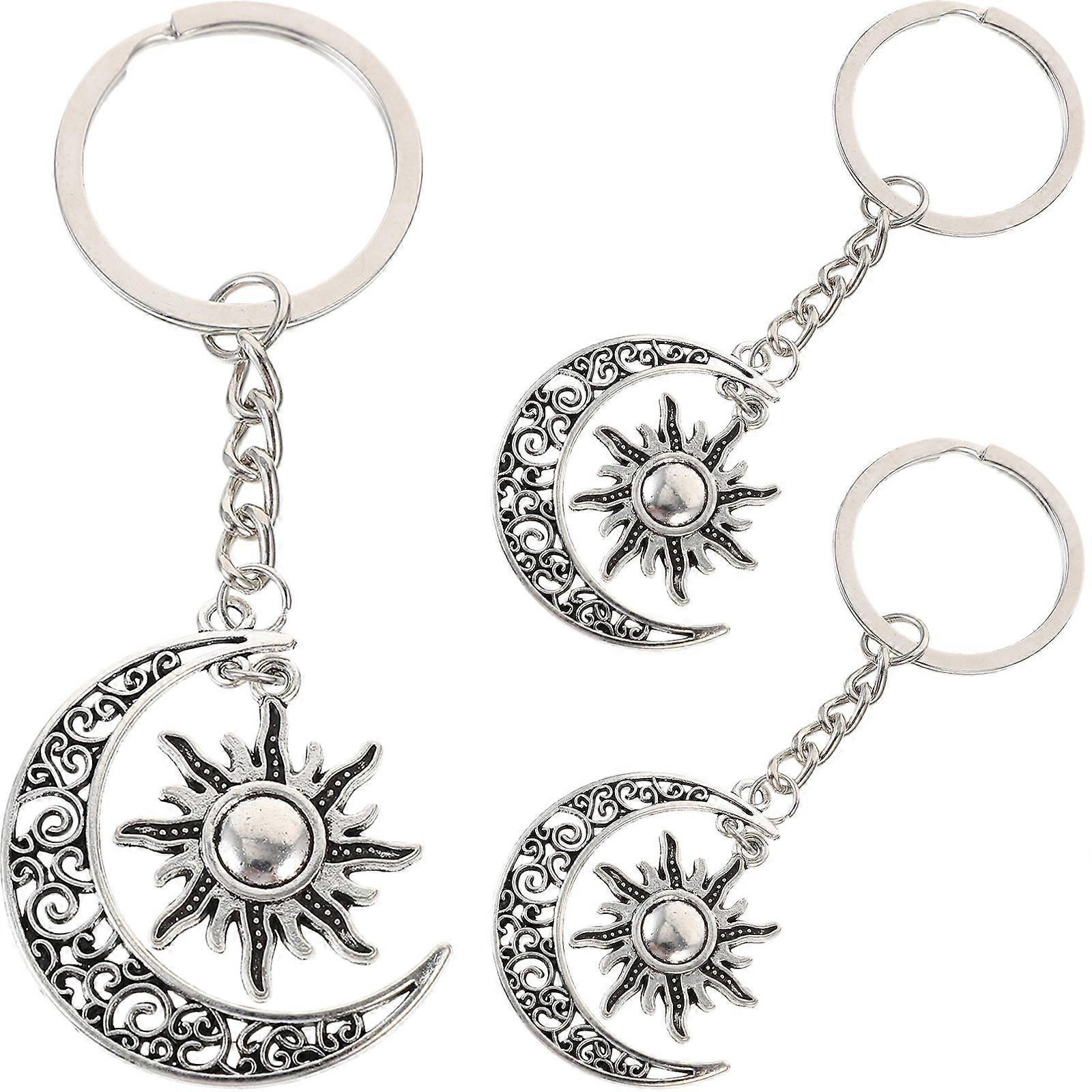 Key Ring Decor with Moon and Sun Patterns, Aluminium Alloy