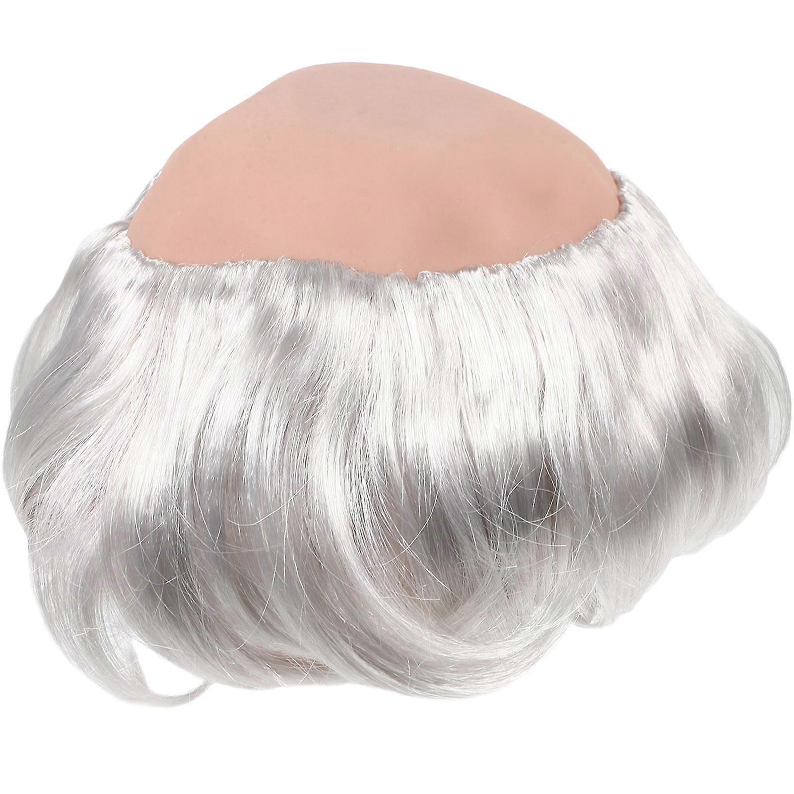 Gray Bald Cosplay Wig for Halloween Mediterranean Style Unisex Wig for Masquerade Costume Parties Stage Performance