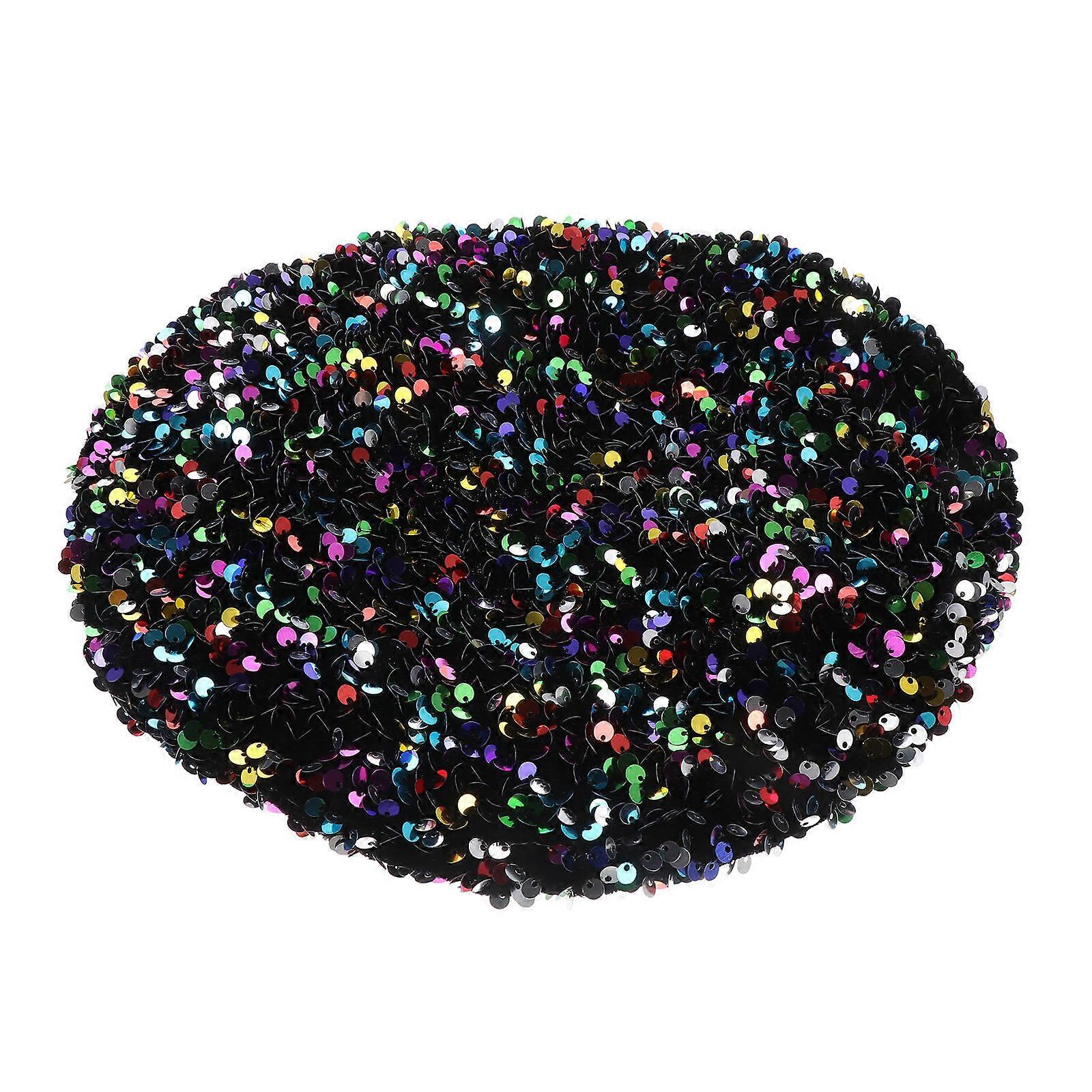 Stylish Beret for Women, Shiny Sequin Design Standing Out in Crowd at Parties