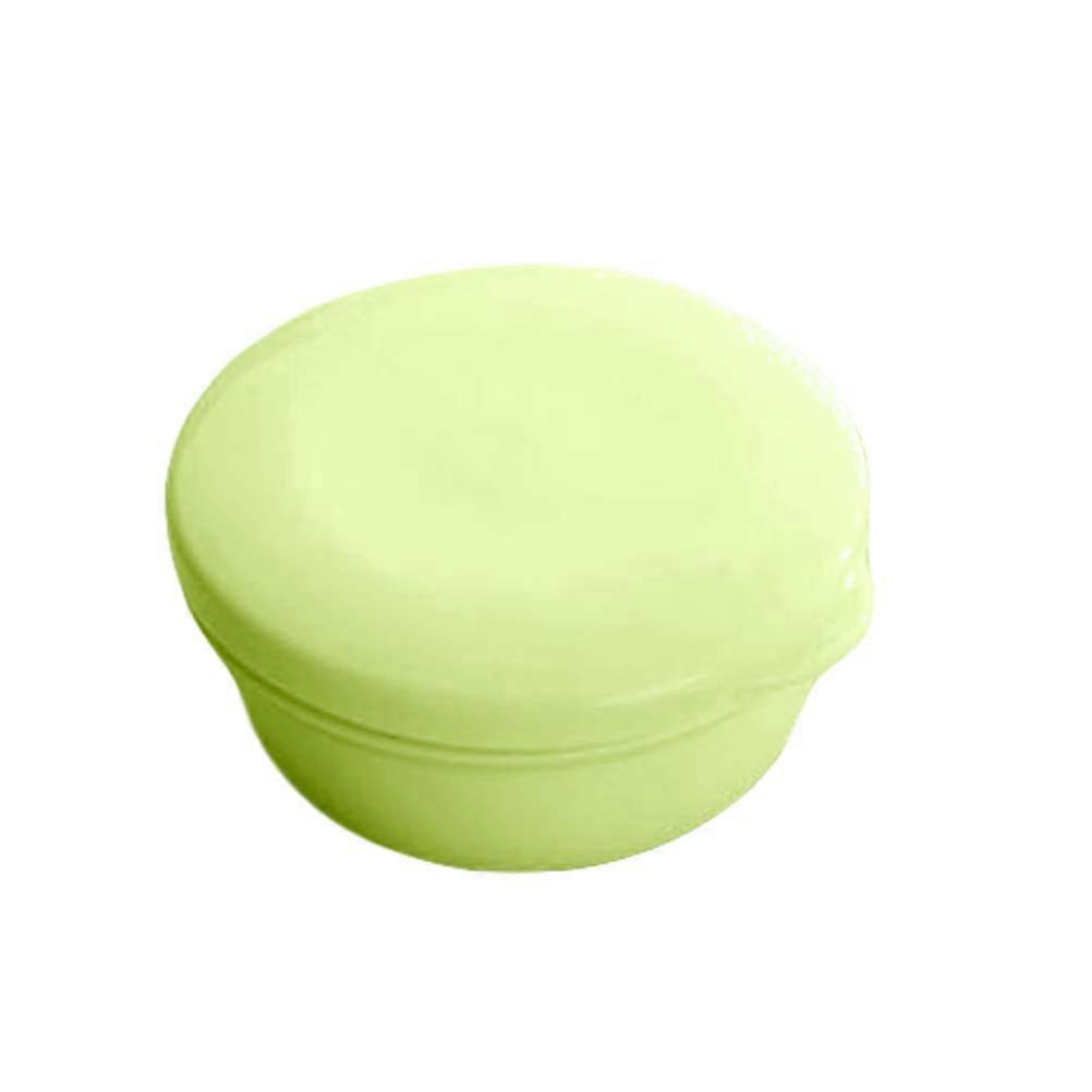 Portable Soap Holder Box Leak Proof Double Drain Plastic Container Case for Home Bathroom Outdoor Travel Green 1Set