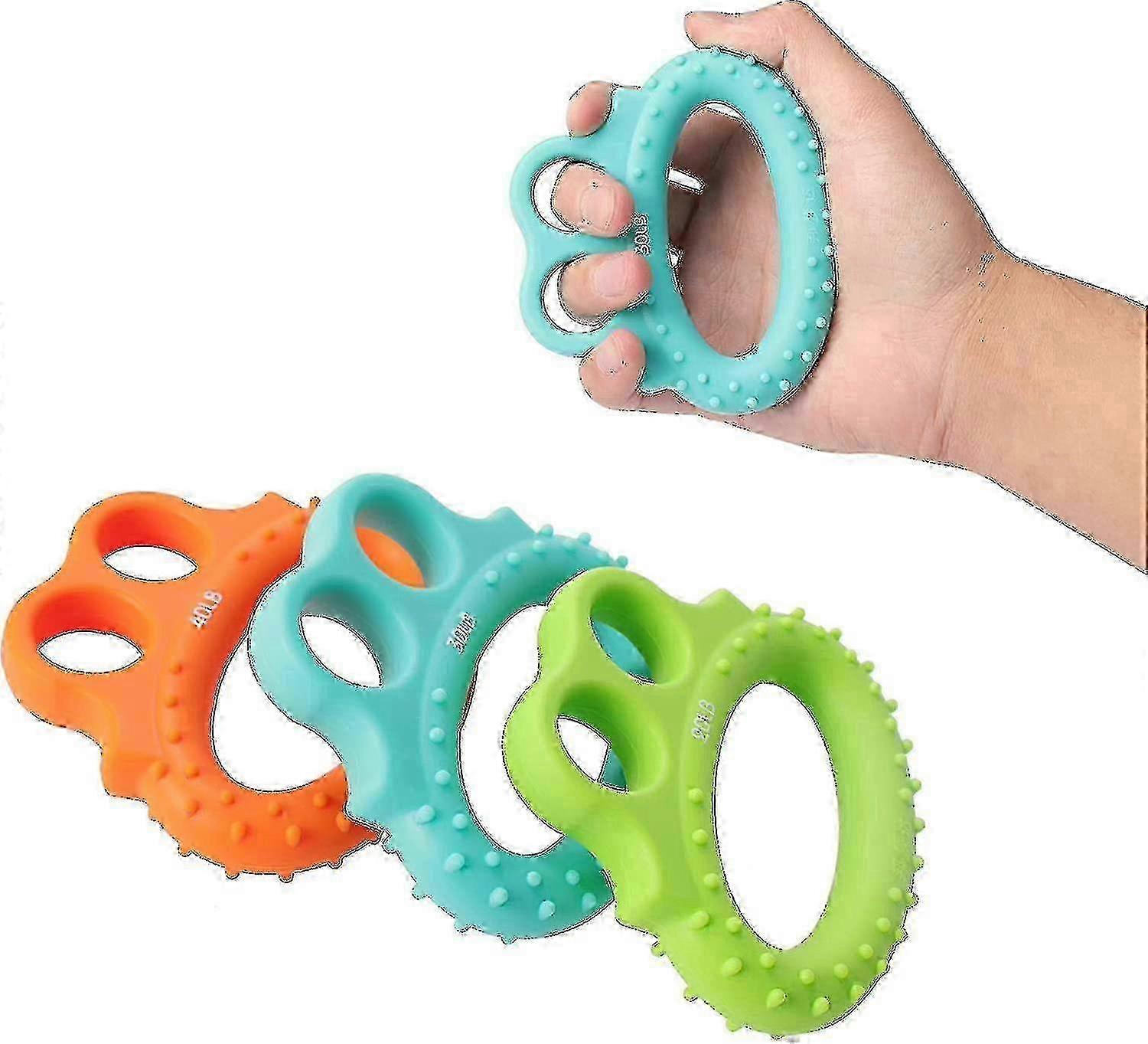 Finger Strength Trainer Set with 3-Level Resistance Bands Silicone Grip Hand Exercise Ring for Enhanced Hand Grip Strength Edition 0618