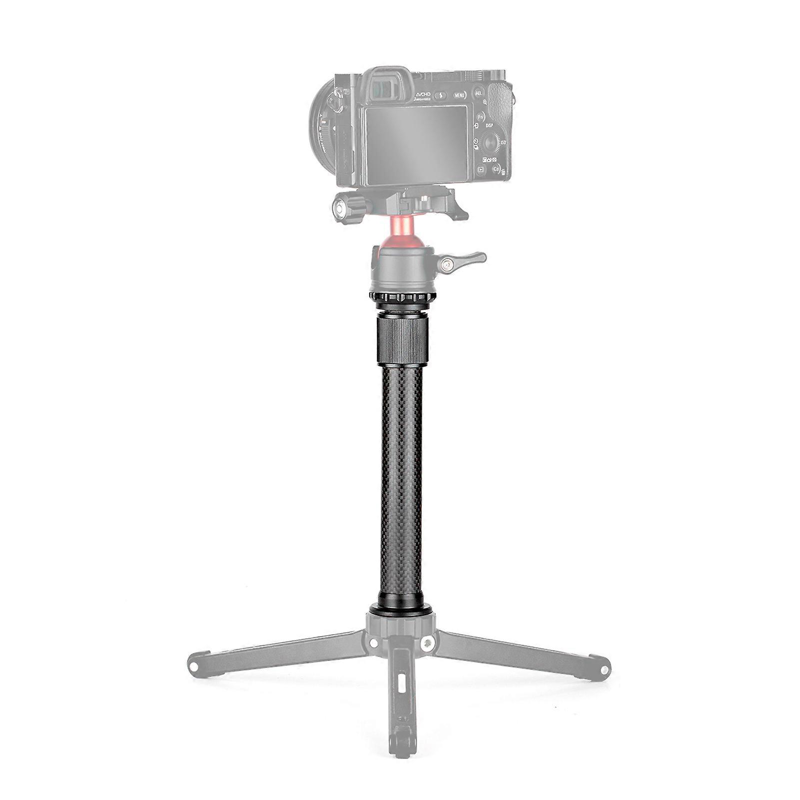 Universal Carbon Fiber Tripod Extension Pole 2-section Extendable Rod Max. Height 32cm/12.6in with 1/4 Inch Screw for Tripod Monopod