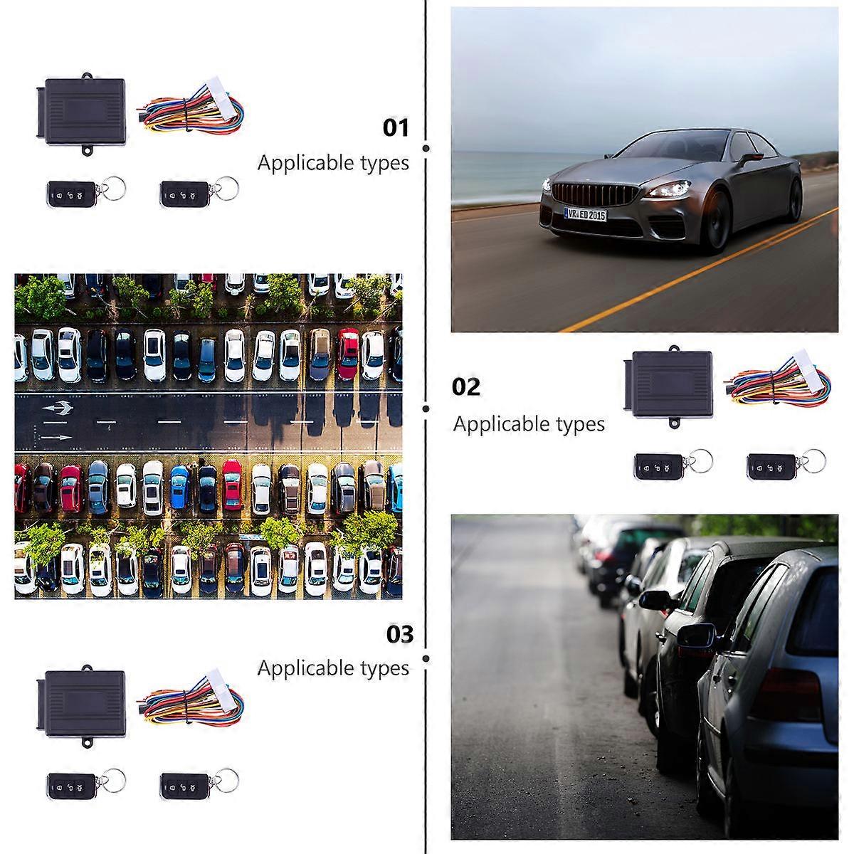 Central Door Locking Apparatus Car Keyless Entry System Daily Use Black Rectangular 1Set
