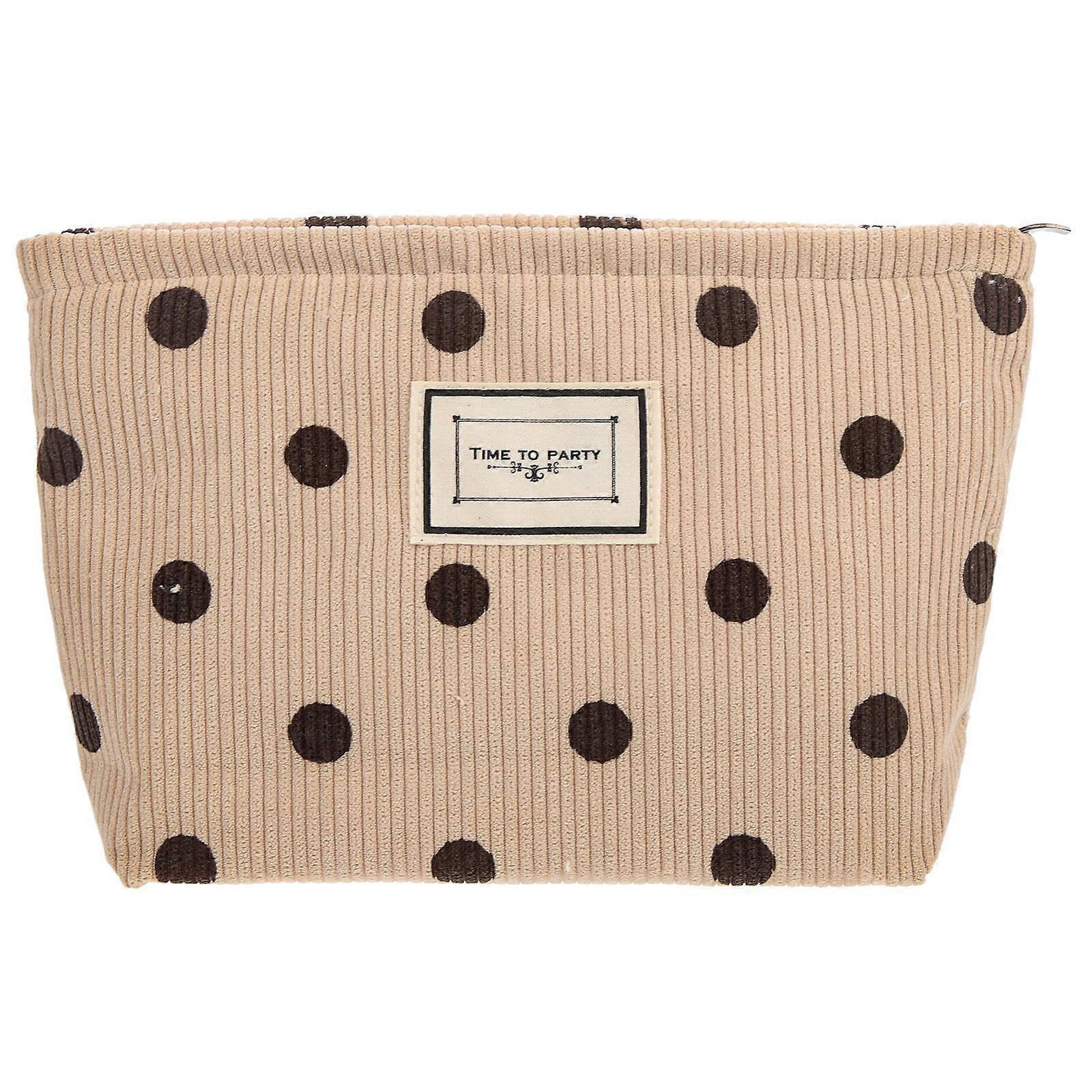 Travel Makeup Organizer Durable Design Rectangular Pouch Cosmetics 26x18cm Khaki 1Set