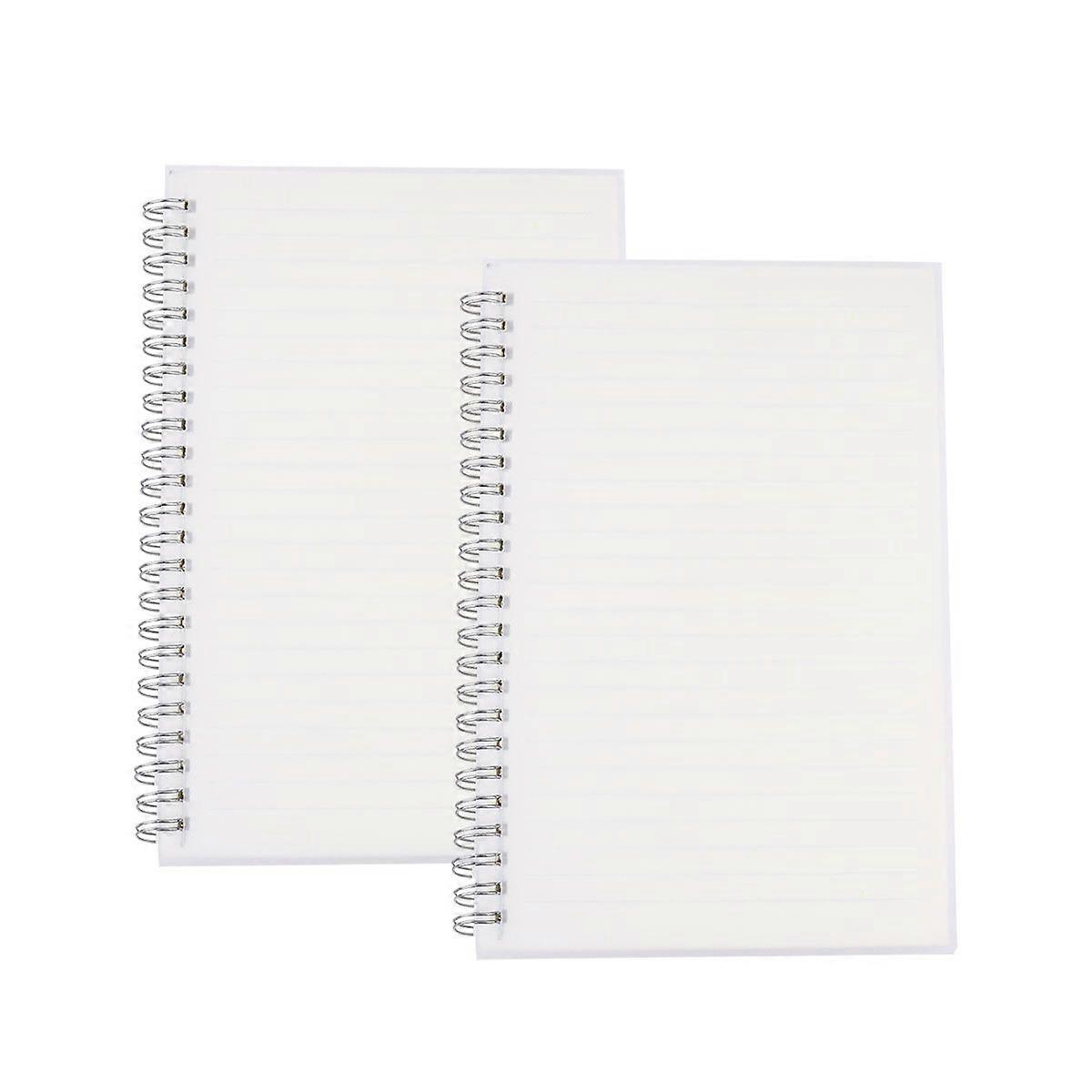 2Pcs Minimalist Spiral Notebook Dull Polish Coil Notebook Transparent Notepad