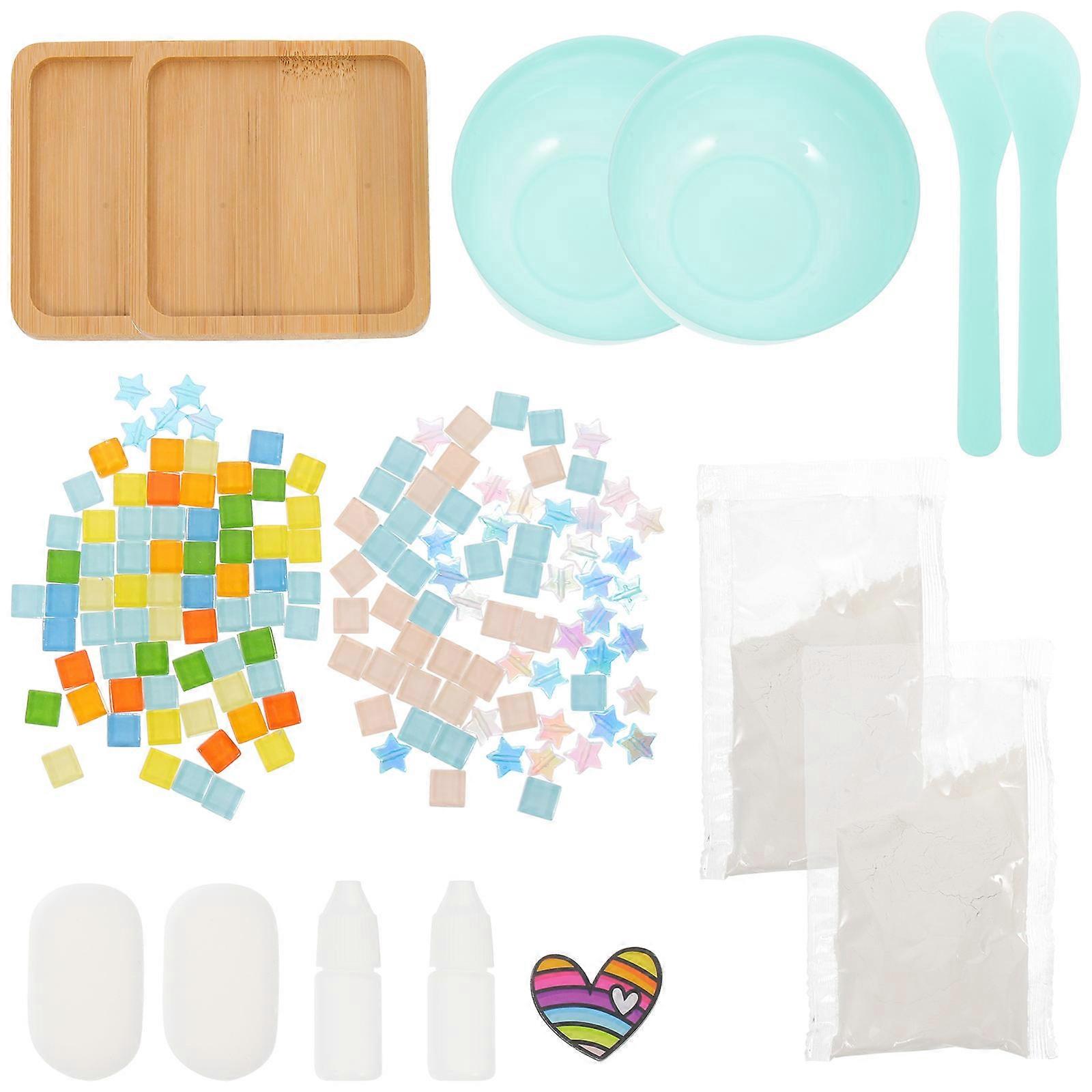 Diy Coaster Kit Square Insulation Pad For Home Dining Table Kids Diy Craft Supply 2Sets