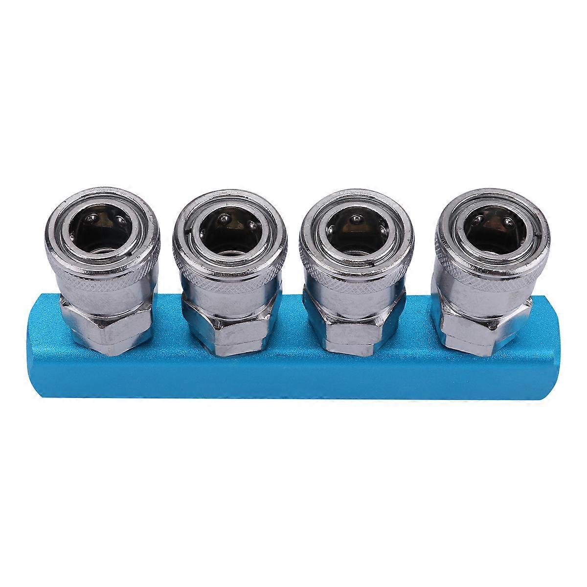 Push to Connect Air Fittings Kit Air Coupler and Plug Daily Use Blue 4.92 x 2.17 x 0.79 Inch 1Pcs