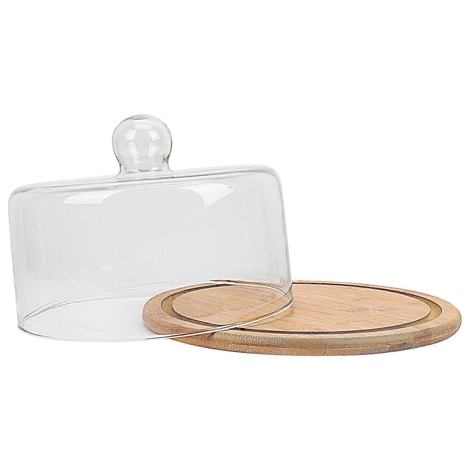 Dessert Displaying Stand Glass Hygiene Maintenance Assorted Color 28x28cm Practical Design 1Set