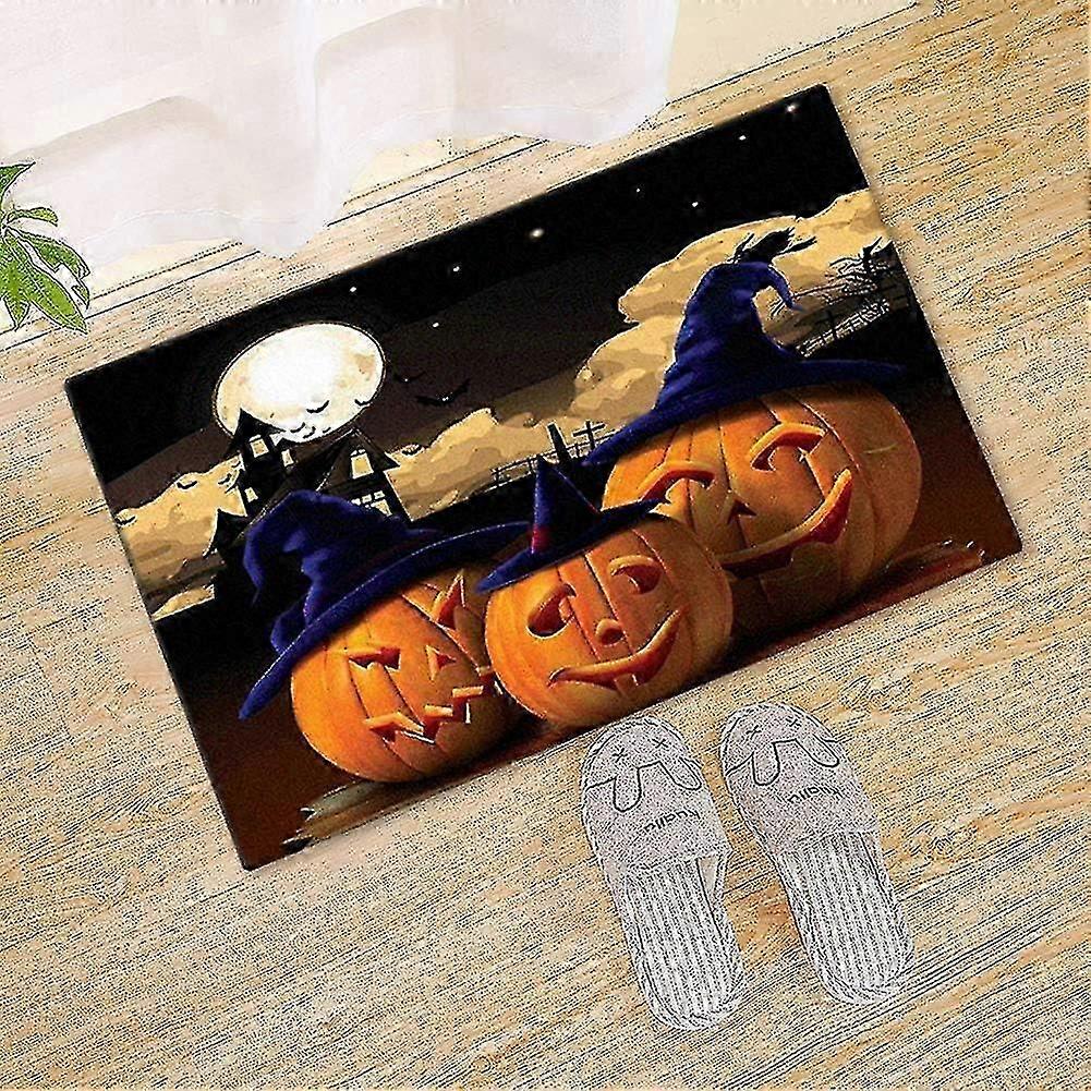 مضحك هالوين ممسحة القرع في قبعة الساحرة الباب الديكور فكرة الترحيب حصيرة 40 * 60 سم