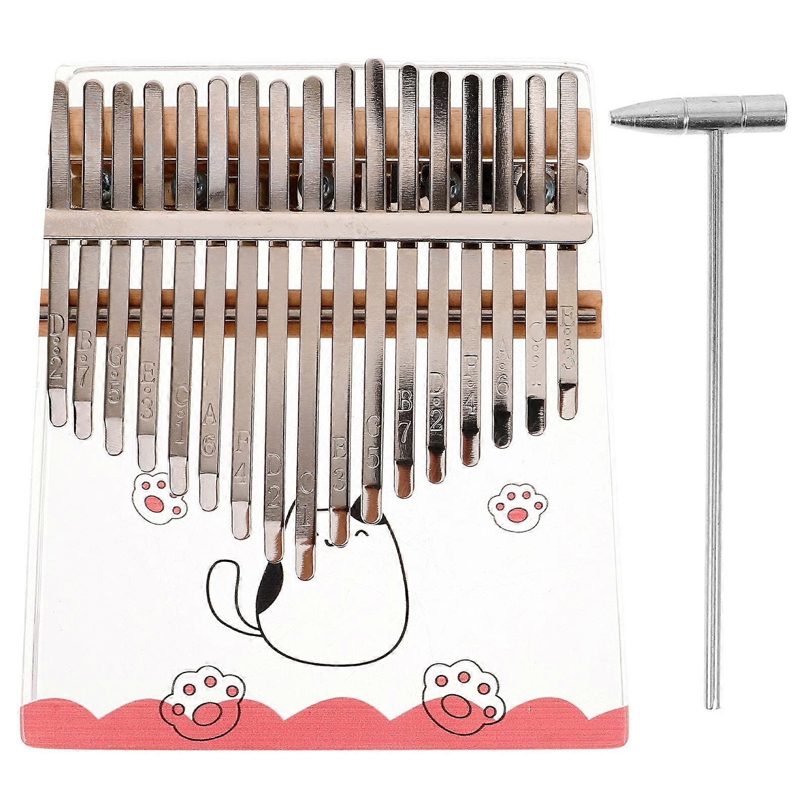 Mini Thumb Piano Kalimba Small Instrument For Fingers Seventeen-tone Range Personal Use Assorted Color 14.00X12.30X4.00CM 1Pcs