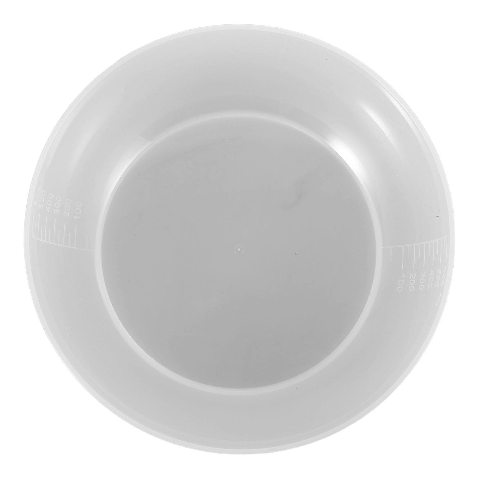 Transparent Kitchen Tray Baking Weighing Bowl Round Plastic Pan for Accurate Measurements 600ml 1Pack