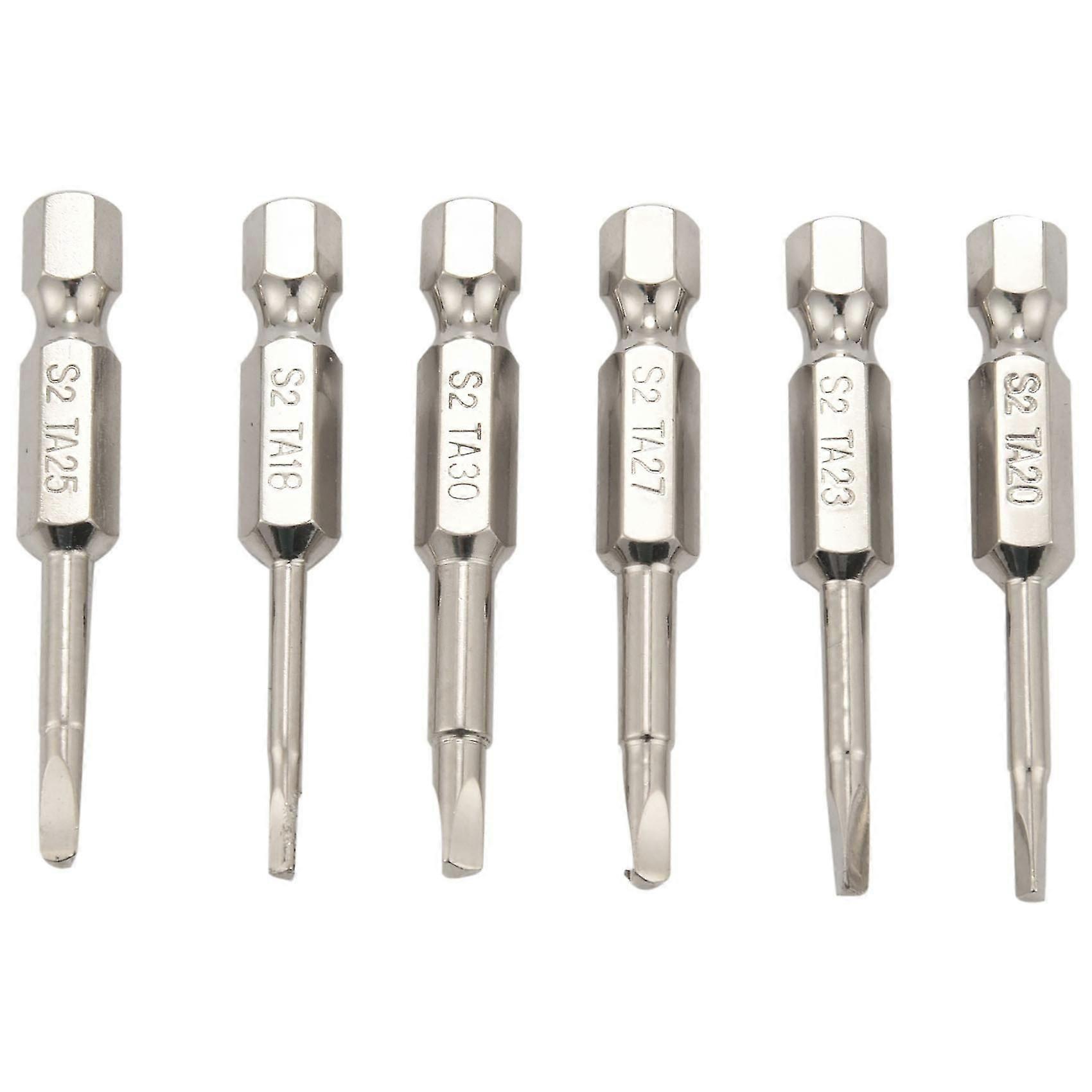 6pcs S2 aço triangular bits de parafuso magnético chave de fenda bit anti triângulo cabeça de parafuso 1.8/2/2.3/2.5