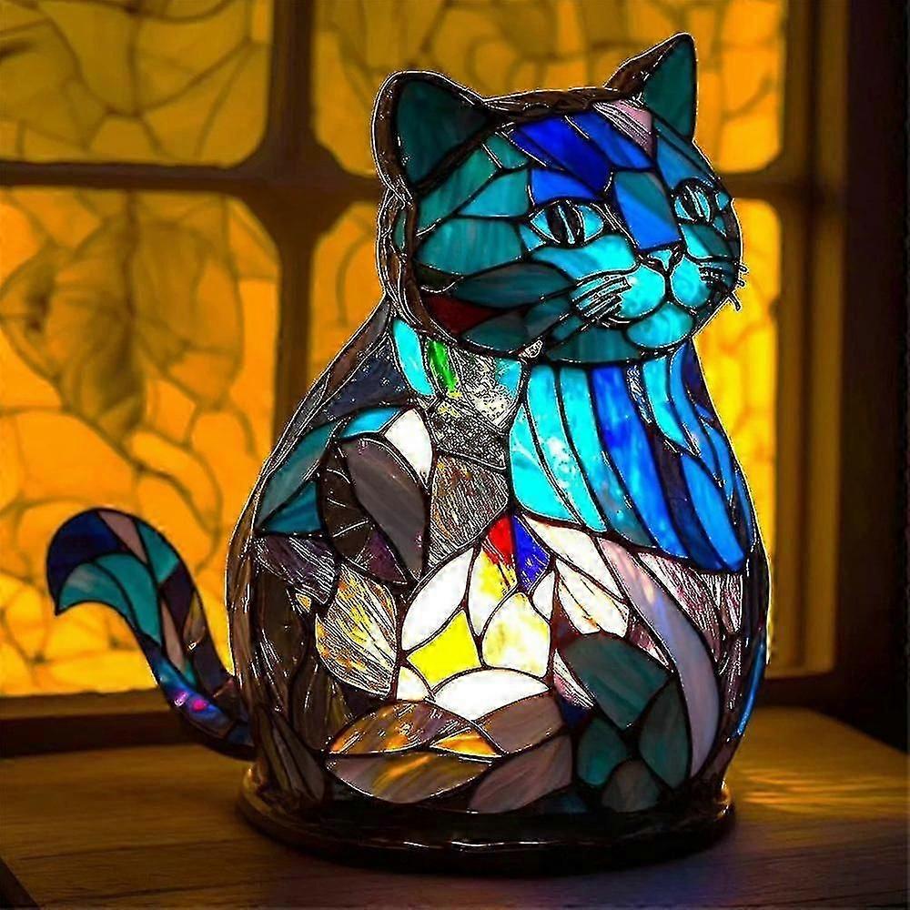 3d Animal Table Lamp Series Stained Glass Stained Night Light Retro Desk Lamps