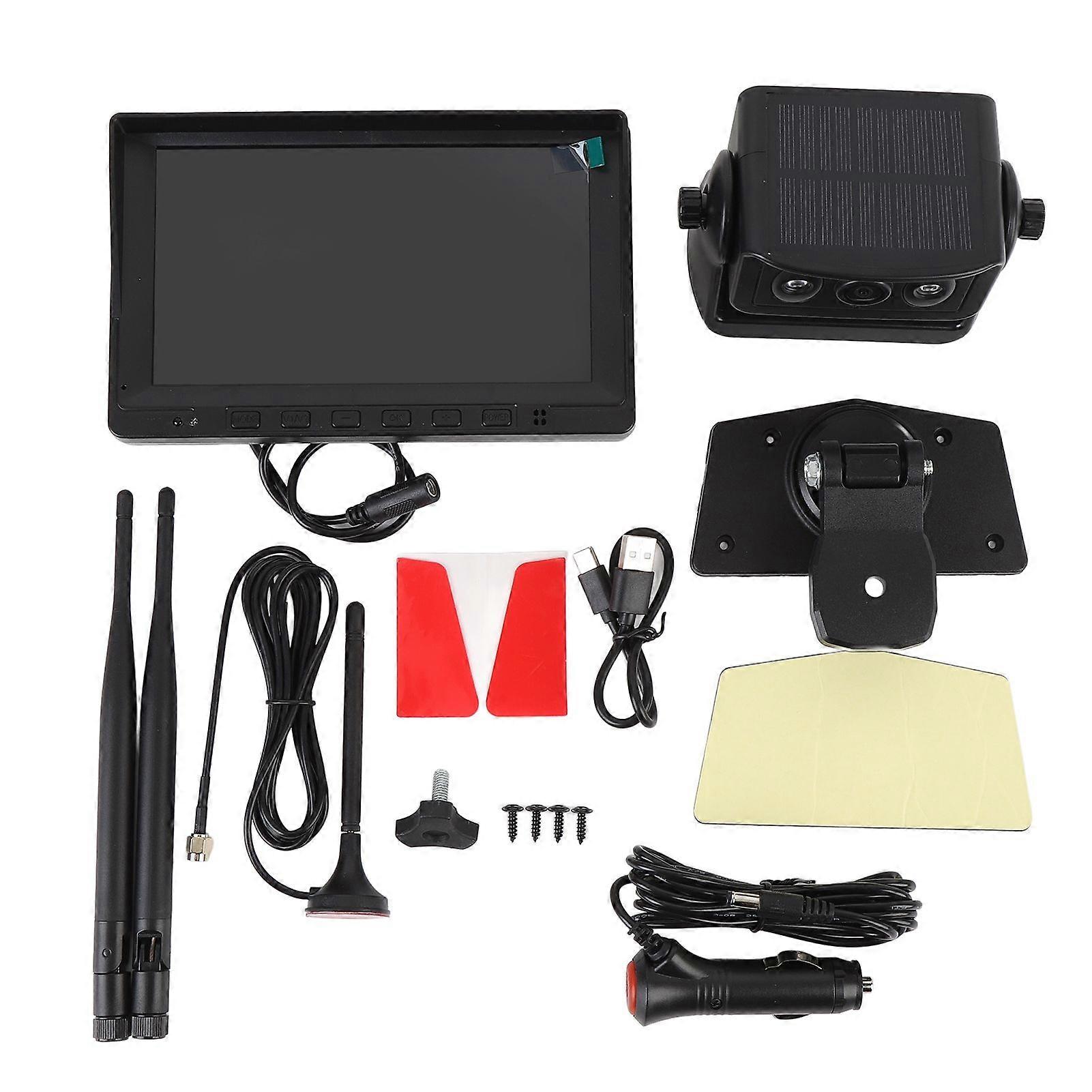 Wireless Solar Magnetic Backup Camera 7inch IPS Screen 2MP CMOS Sensor 5000mah Battery 150 Deg Viewing Angle Gesture Control MK04752