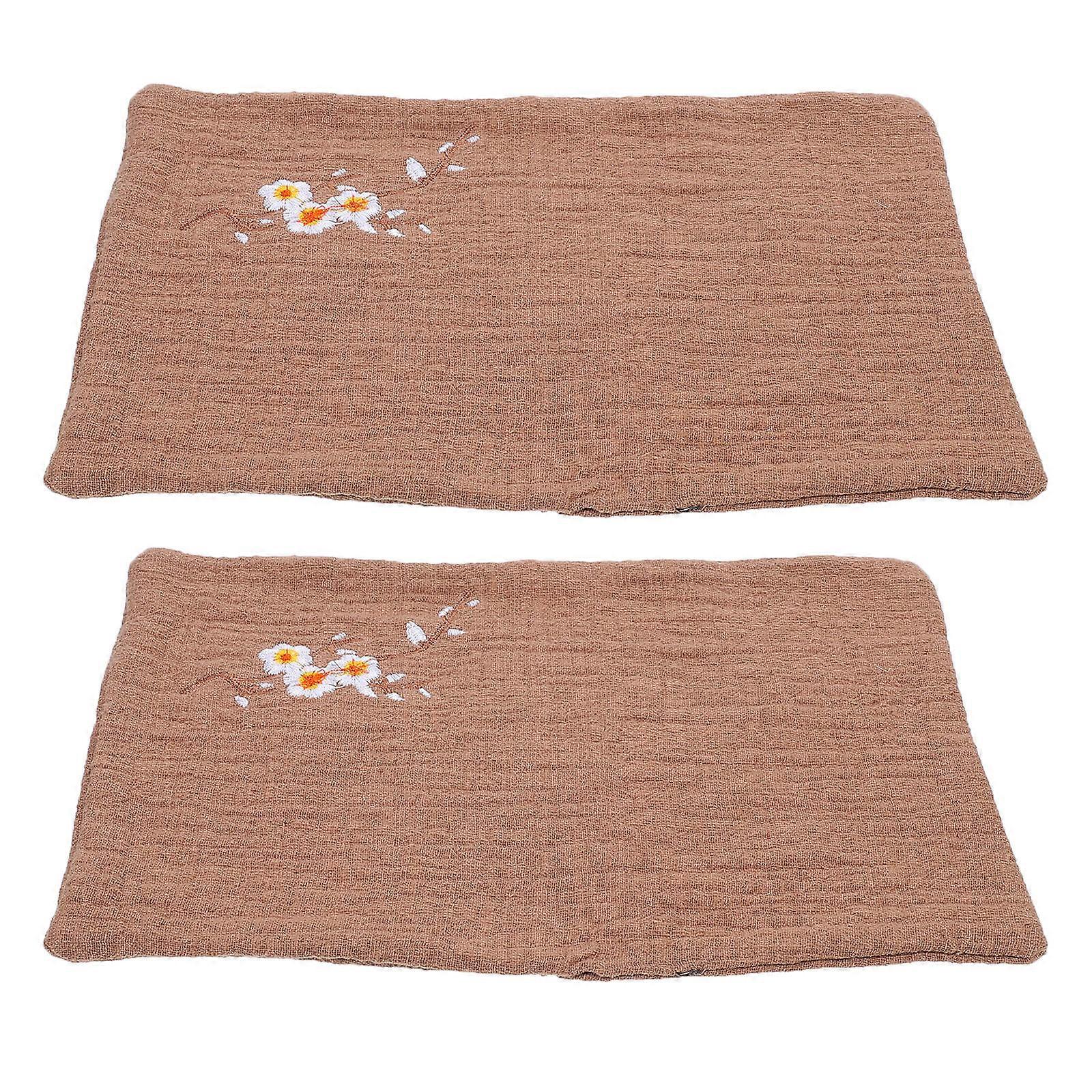Embroidered Cotton Towel Vintage Rectangular Cleaning Cloth For Home Use 27x18cm Absorbent 2Set