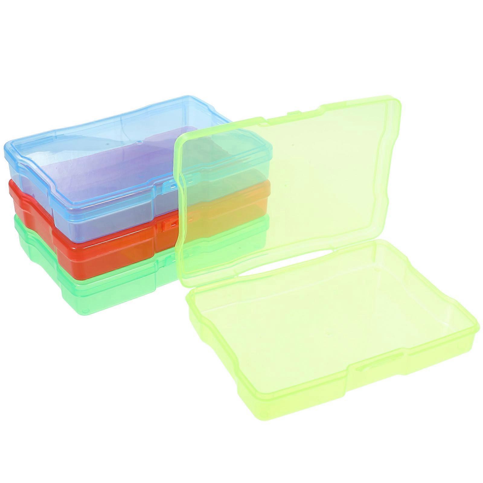 Clear Plastic Photo Storage Boxes with Lid – Lightweight & Durable Craft Containers for Organizing Cards, Postcards, and Small Items (4pcs)