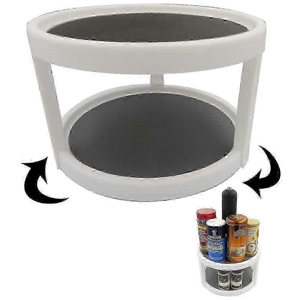 Non-slip Lazy Susan Organizer, Multi-tier Turntable, Shatterproof Spice Rack, Kitchen Storage Solution, Rotating Shelf
