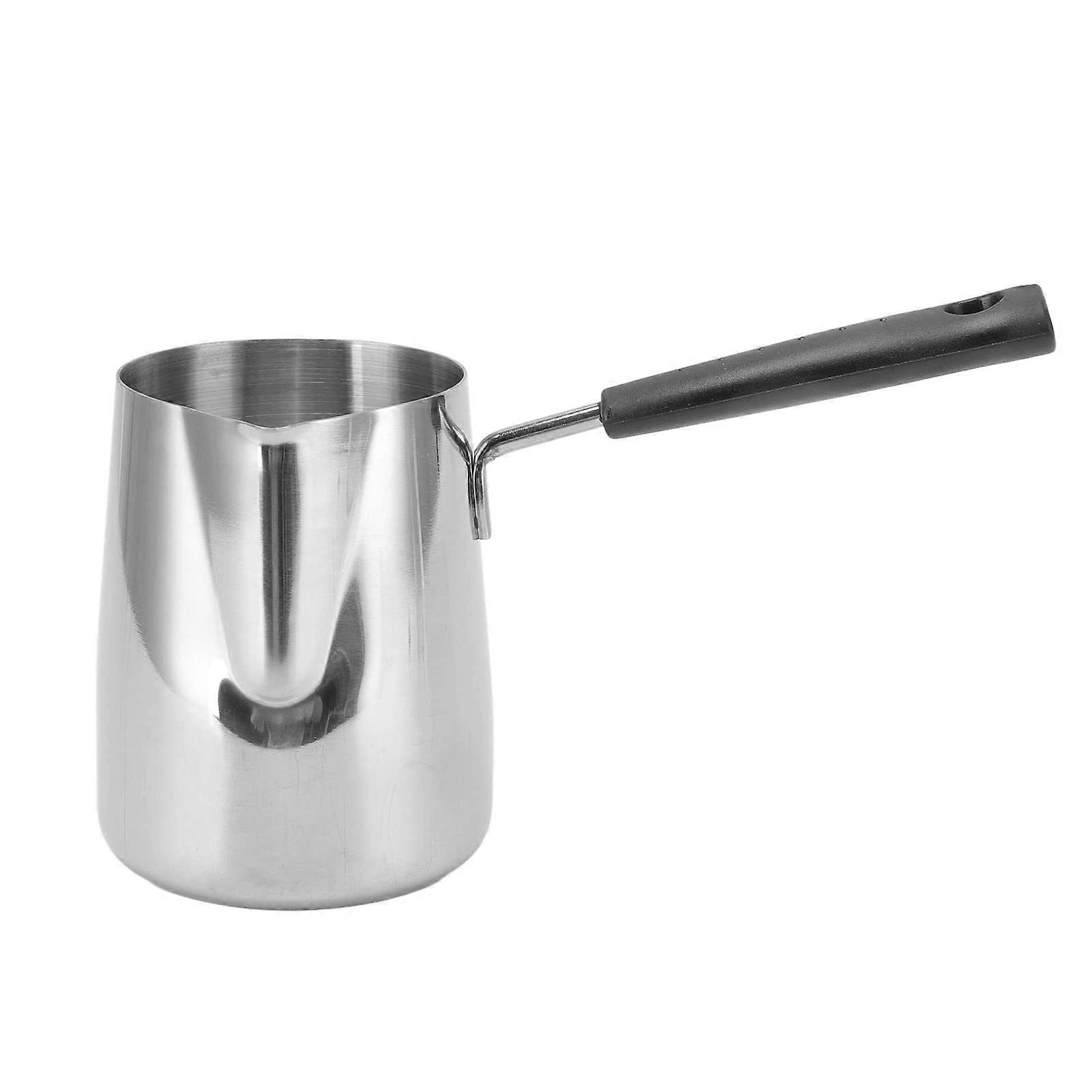 Milk Frother with Long Handle, 600ml Capacity, 304 Stainless Steel, Perfect for Home and Café Use, Even Pouring