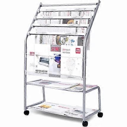 Floor Magazine Stand, Display Rack for Magazines and Newspapers, Sturdy Metal Design, Modern Style, Adjustable Height