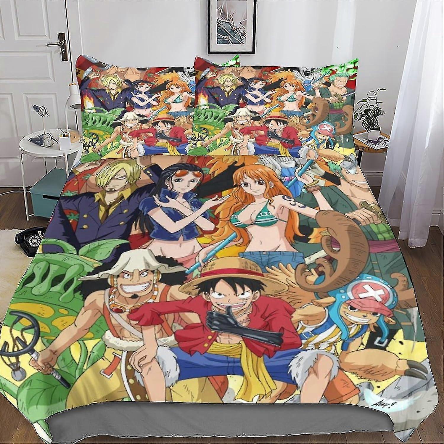 Cozy Comforter Cover Set with Hidden Zipper Closure - Microfiber Anime Bedding Set Suitable for Certain Brand with 3D Print and Pillowcases