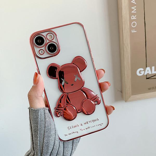 Cartoon Bear Pattern Electroplating Soft Tpu Cartoon Transparent Mobile Phone Case