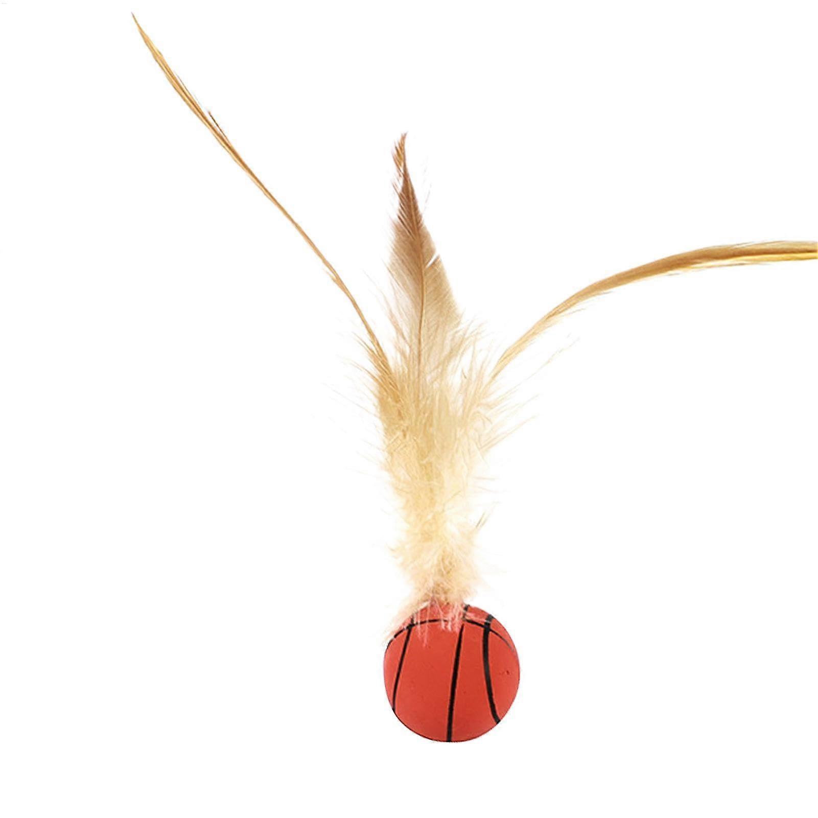 Cat Feather Toy, Interactive Jump Ball, Durable Kitten Play Accessory, Football/Orange/Baseball for Home Use