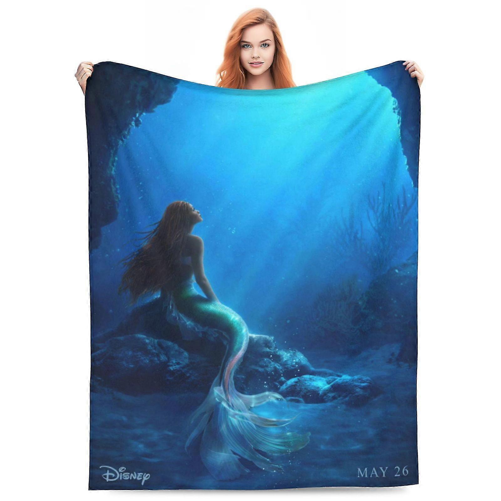The Little Mermaid Soft Lightweight Warm Cozy Flannel Fleece Throw Blanket for Kids Adults - Multiple Sizes Available
