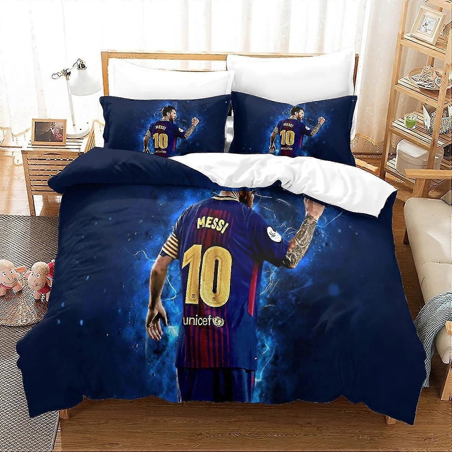Comfortable Duvet Cover Set with Pillowcases Featuring 3D Printed Football Superstar Design