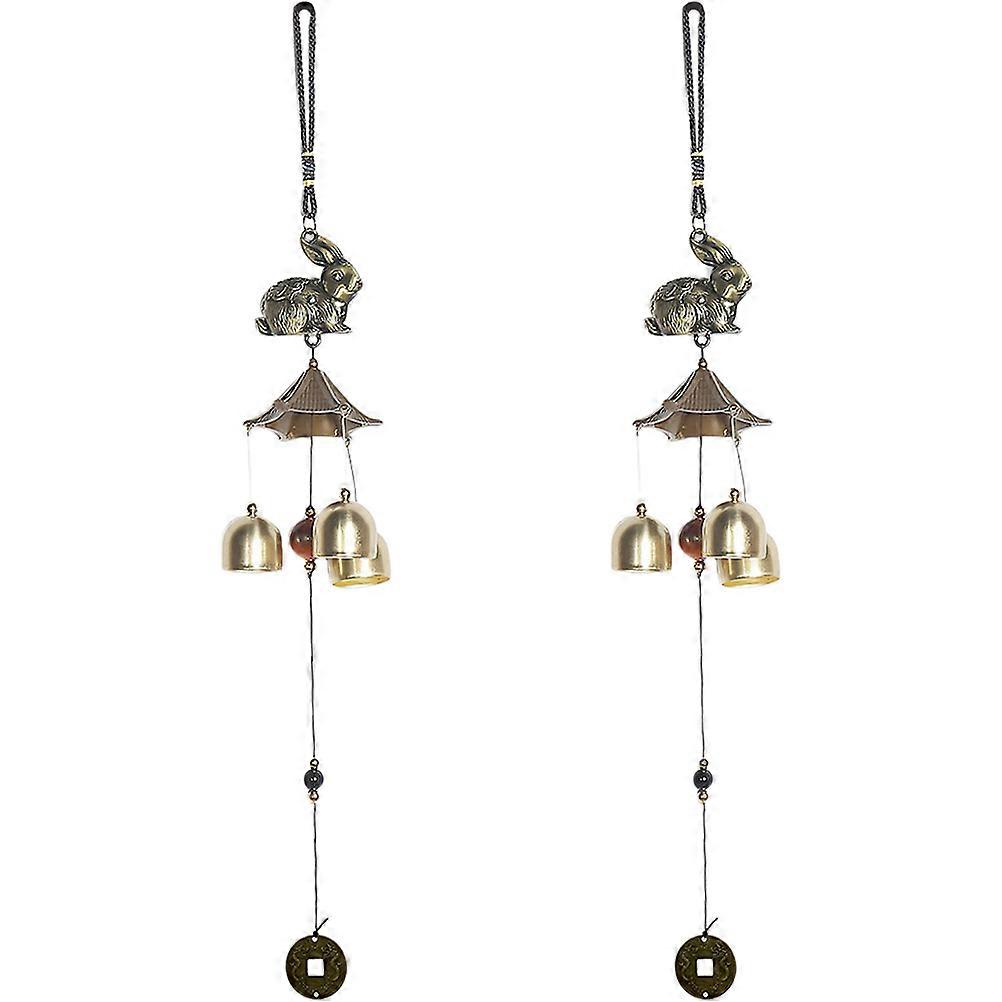 Housewarming Wind Chimes Feng Shui Indoor Decoration Anti-Rust Homeowners present 2Pcs